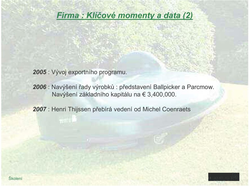 2006 : Navýšení ady výrobk : p edstavení Ballpicker a