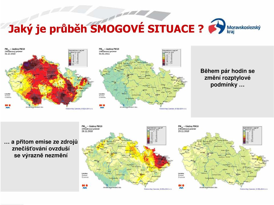 podmínky a přitom emise ze zdrojů