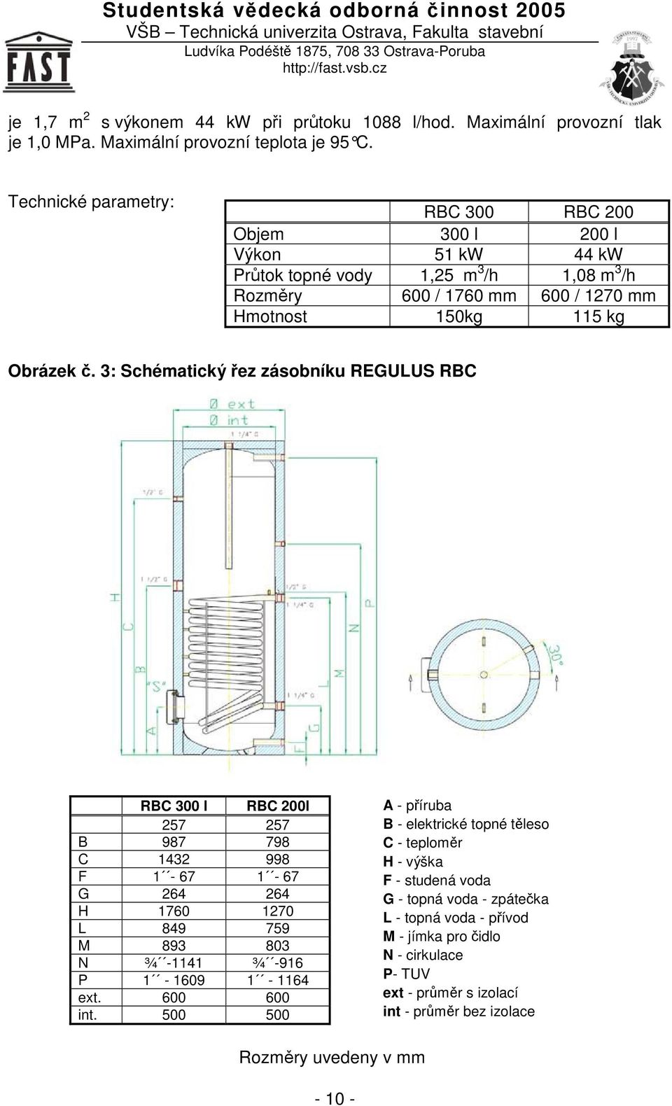 3: Schématický ez zásobníku REGULUS RBC RBC 300 l RBC 200l 257 257 B 987 798 C 1432 998 F 1-67 1-67 G 264 264 H 1760 1270 L 849 759 M 893 803 N ¾ -1141 ¾ -916 P 1-1609 1-1164 ext.