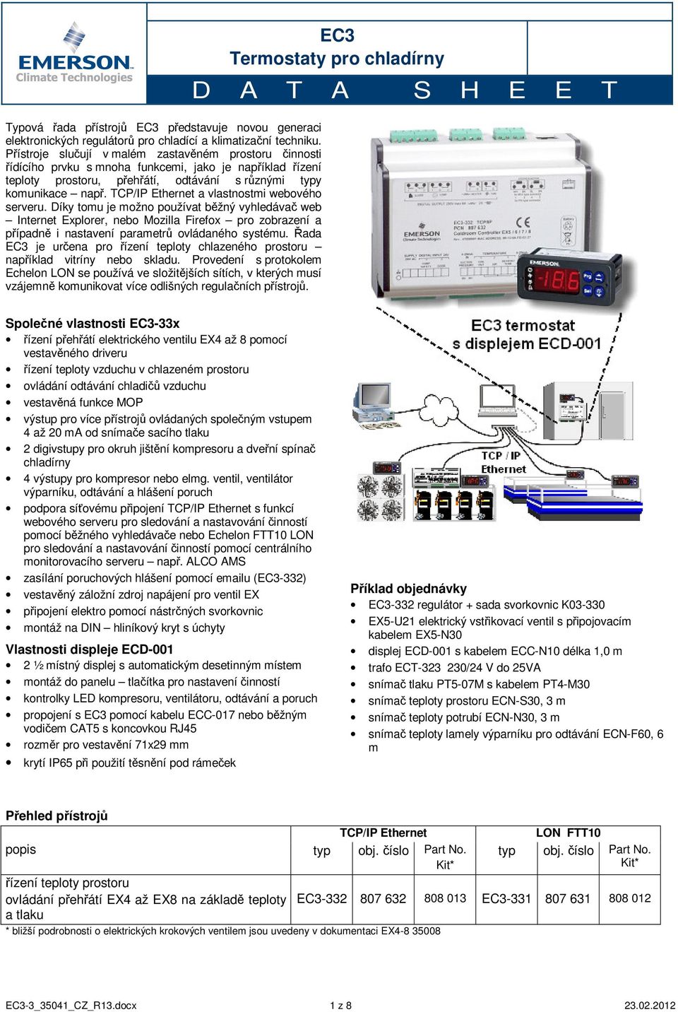 TCP/IP Ethernet a vlastnostmi webového serveru.