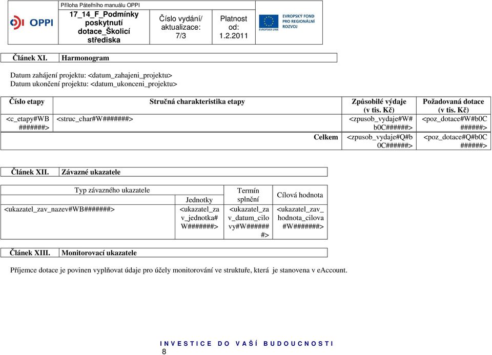 Kč) <poz_dotace#w#b0c ######> <poz_dotace#q#b0c ######> Článek XII.