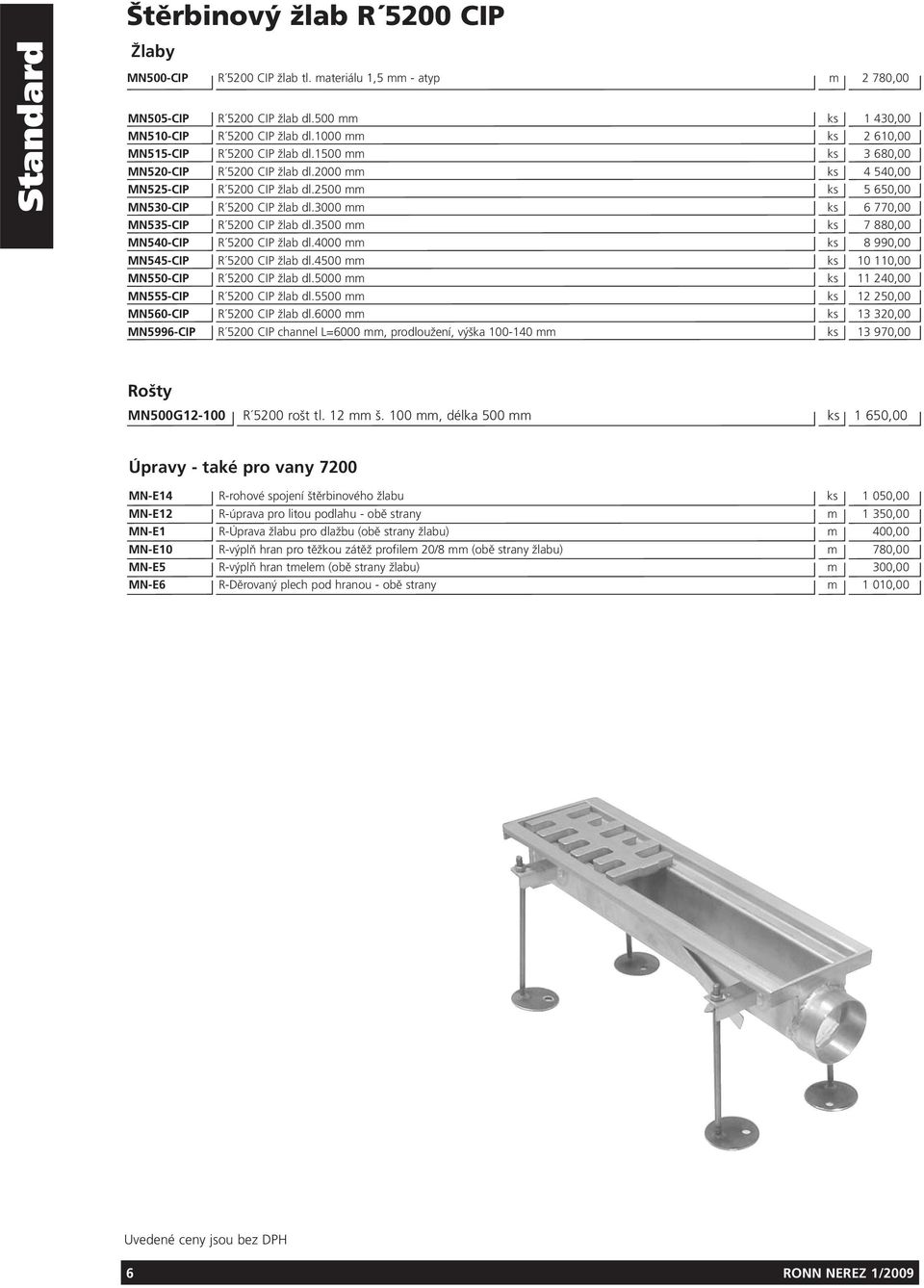 3000 mm ks 6 770,00 MN535-CIP R 50 CIP žlab dl.3500 mm ks 7 880,00 MN540-CIP R 50 CIP žlab dl.4000 mm ks 8 990,00 MN545-CIP R 50 CIP žlab dl.4500 mm ks 10,00 MN550-CIP R 50 CIP žlab dl.