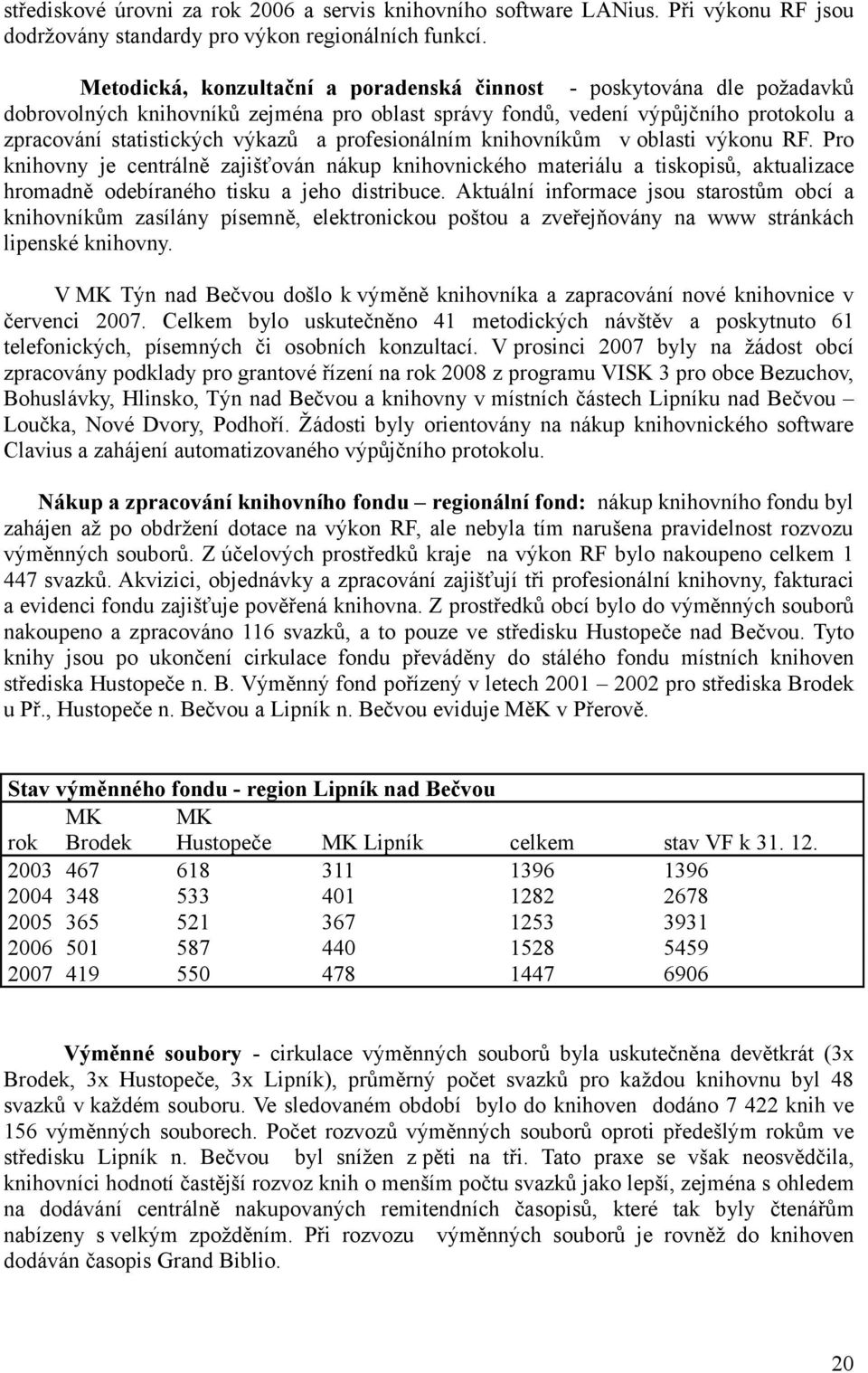 profesionálním knihovníkům v oblasti výkonu RF. Pro knihovny je centrálně zajišťován nákup knihovnického materiálu a tiskopisů, aktualizace hromadně odebíraného tisku a jeho distribuce.