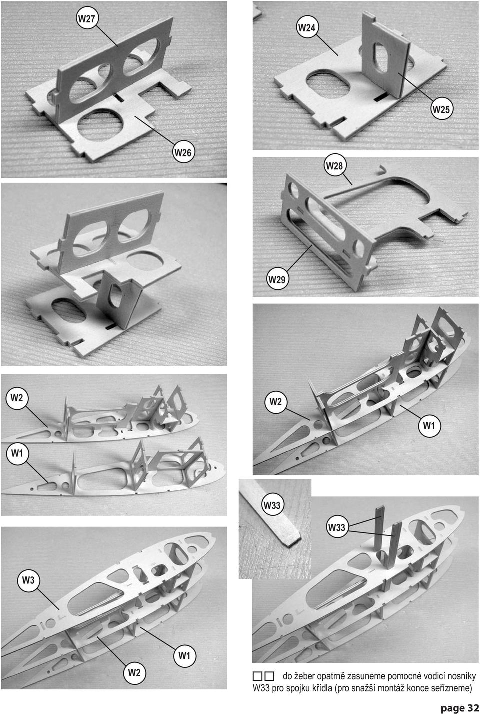 vodicí nosníky W33 pro spojku křídla