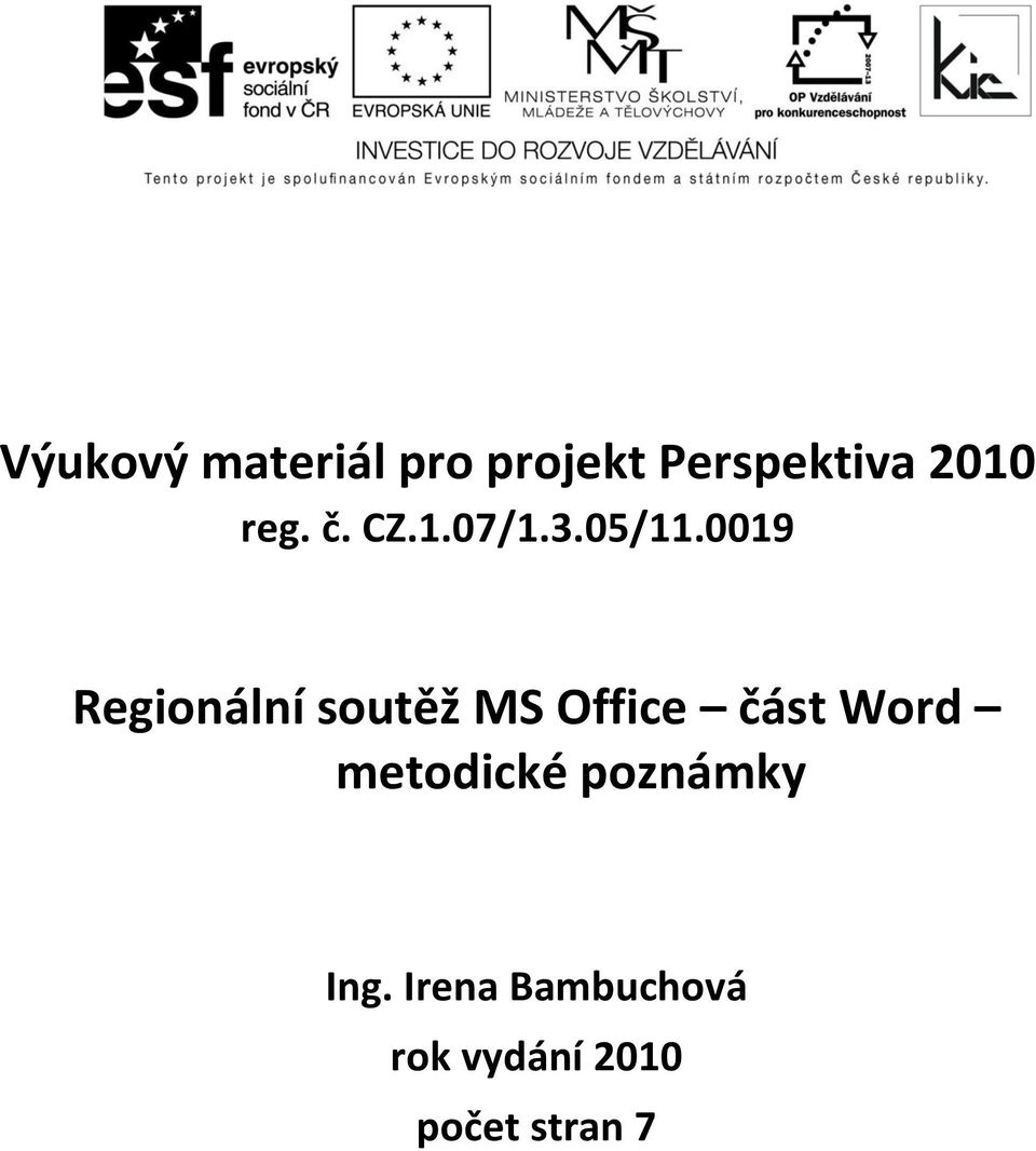 0019 Regionální soutěž MS Office část Word