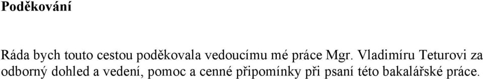 Vladimíru Teturovi za odborný dohled a