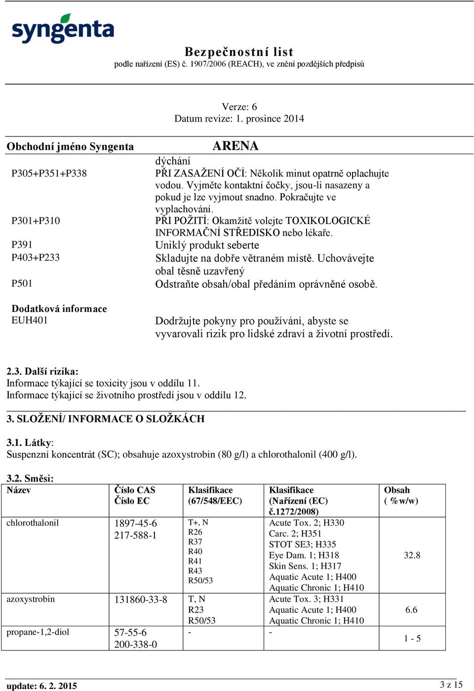 Uniklý produkt seberte Skladujte na dobře větraném místě. Uchovávejte obal těsně uzavřený Odstraňte obsah/obal předáním oprávněné osobě.