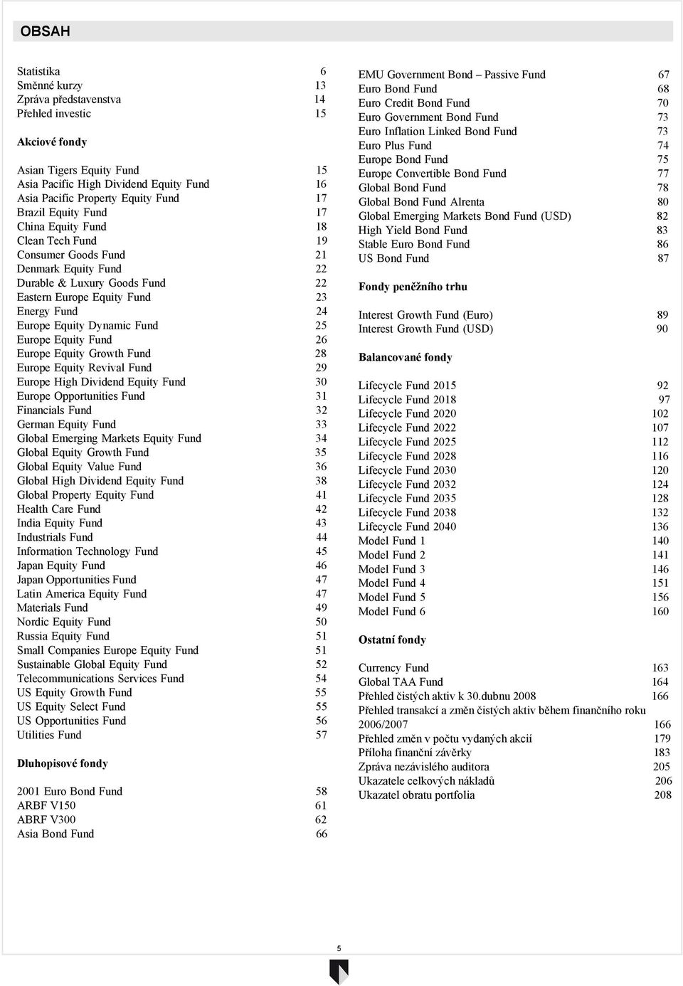 Equity Dynamic Fund 25 Europe Equity Fund 26 Europe Equity Growth Fund 28 Europe Equity Revival Fund 29 Europe High Dividend Equity Fund 30 Europe Opportunities Fund 31 Financials Fund 32 German