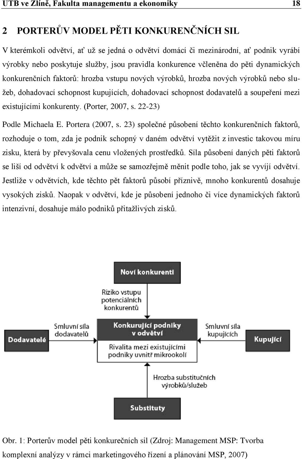 schopnost dodavatelů a soupeření mezi existujícími konkurenty. (Porter, 2007, s. 22-23) Podle Michaela E. Portera (2007, s.