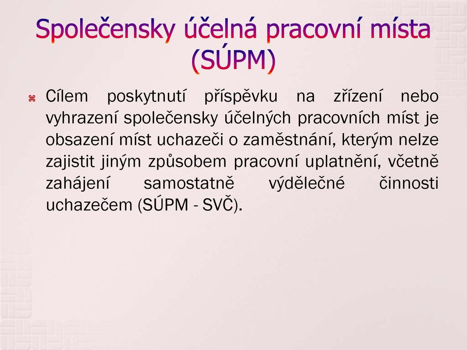 o zaměstnání, kterým nelze zajistit jiným způsobem pracovní