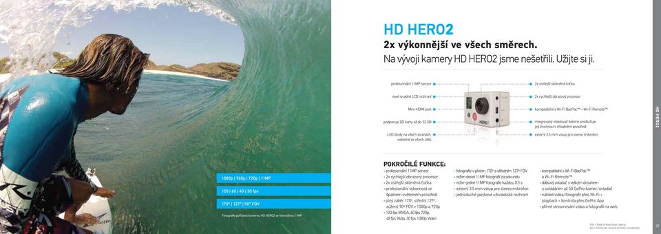 LED diody na všech stranách, viditelné ze všech úhlů integrovaný oteplovač baterie prodlužuje její životnost v chladném prostředí externí 3.