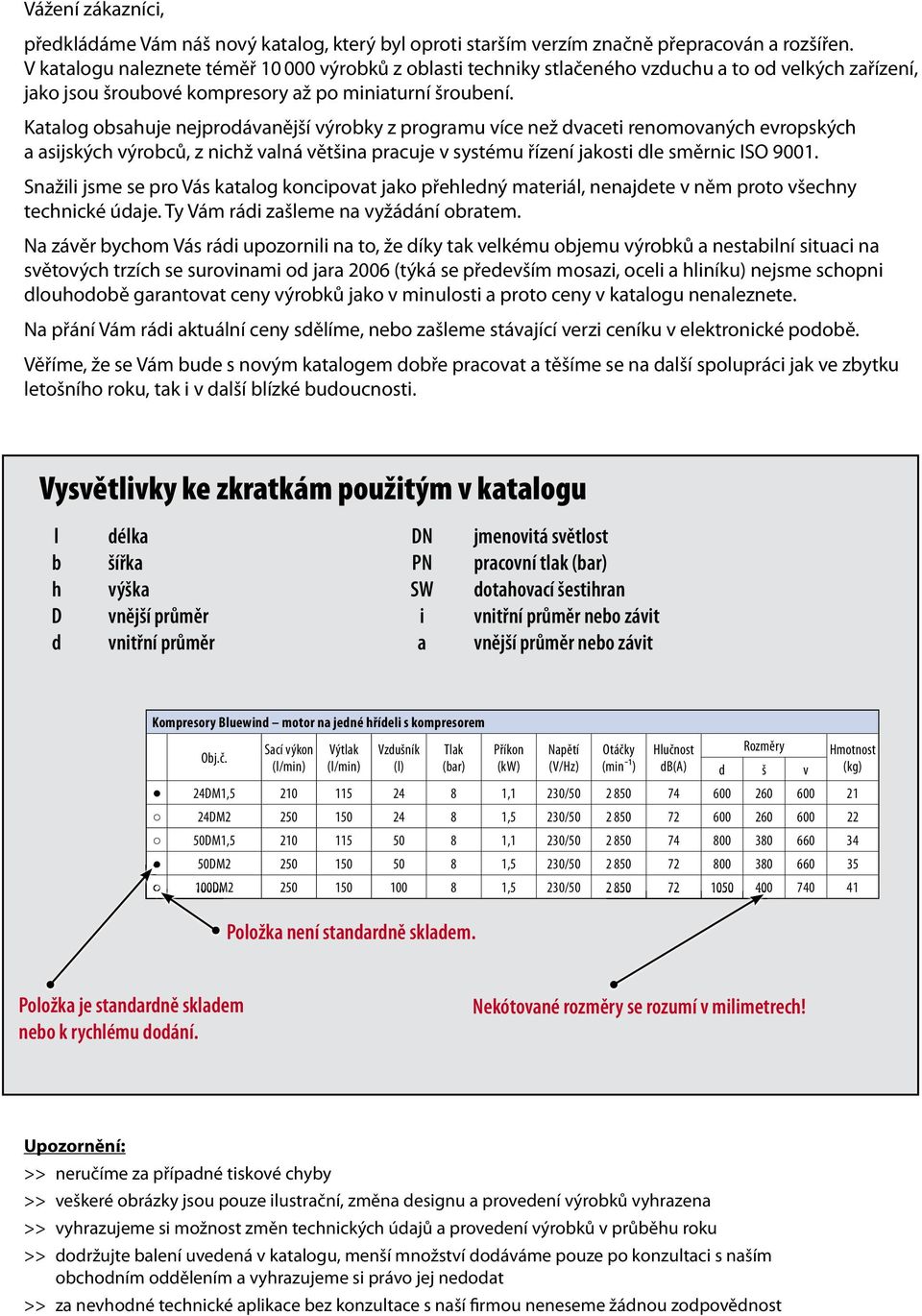 Kataog obsahuje nejproávanější výrobky z programu více než vaceti renomovaných evropských a asijských výrobců, z nichž vaná většina pracuje v systému řízení jakosti e směrnic ISO 9001.