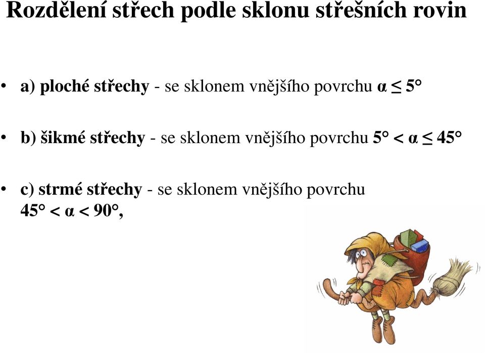 vnějšího povrchu 5 <α 45 c) strmé střechy - se sklonem vnějšího