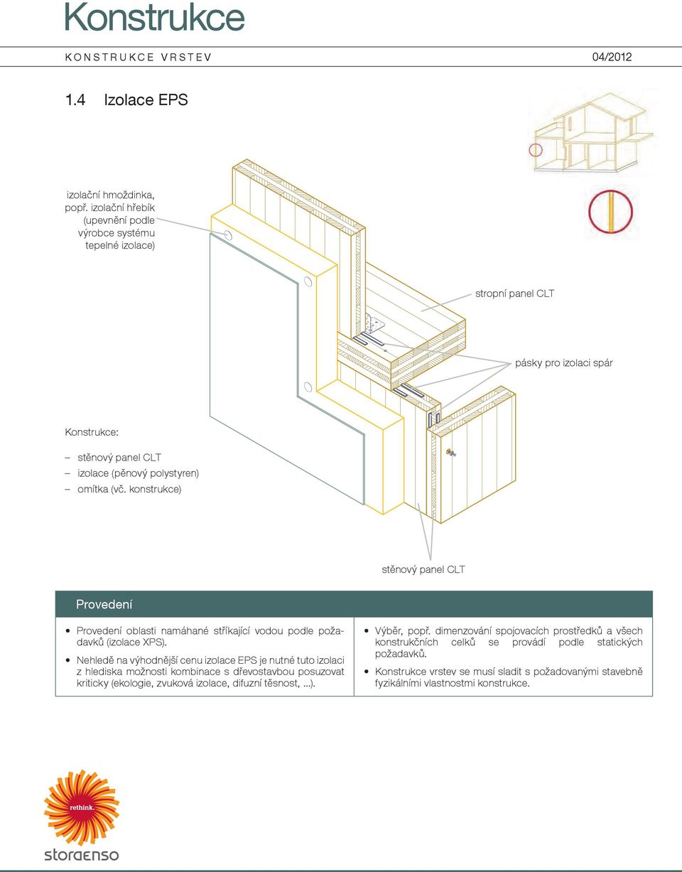 panel CLT izolace (pěnový polystyren) omítka (vč.