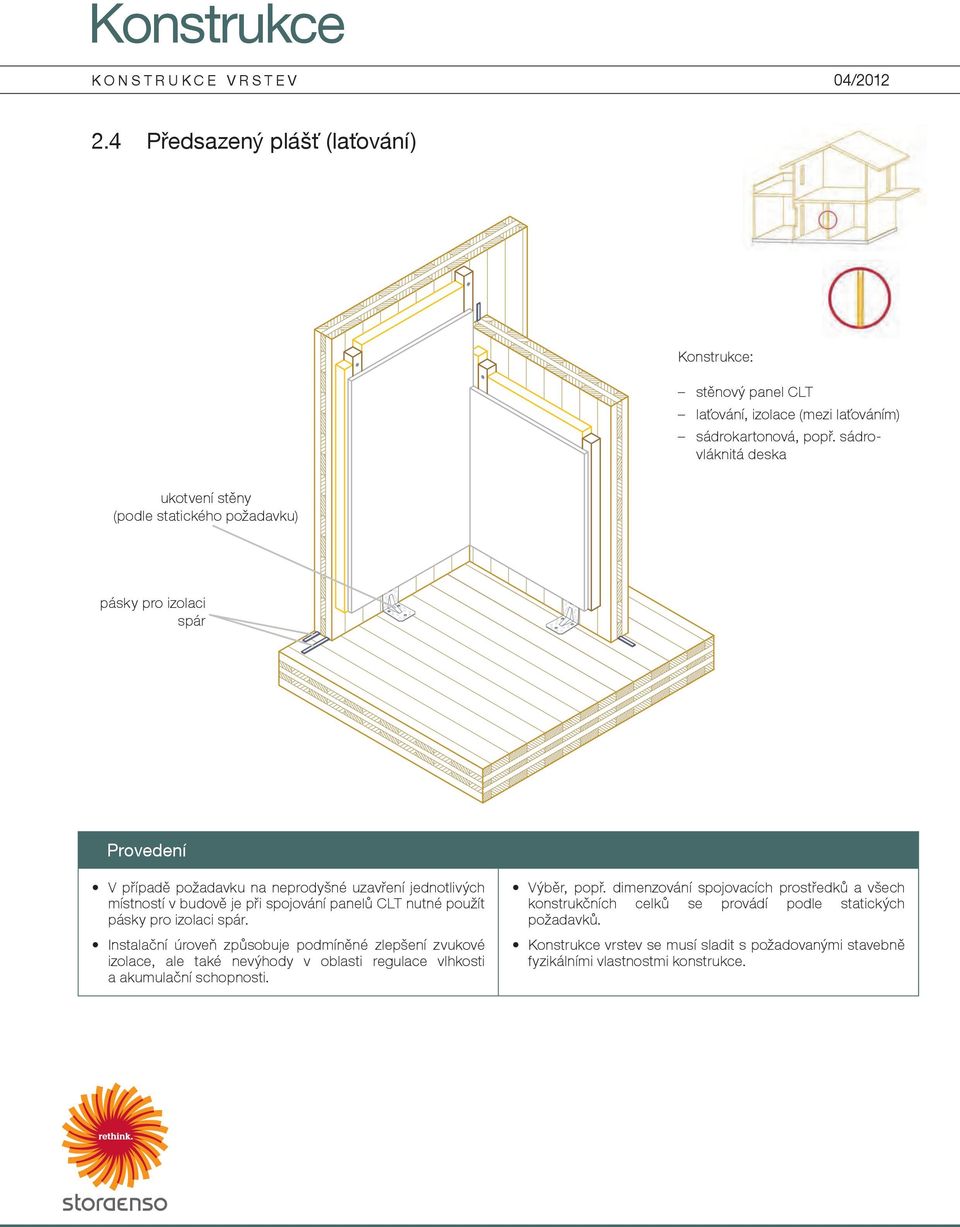 neprodyšné uzavření jednotlivých místností v budově je při spojování panelů CLT nutné použít pásky pro izolaci spár.