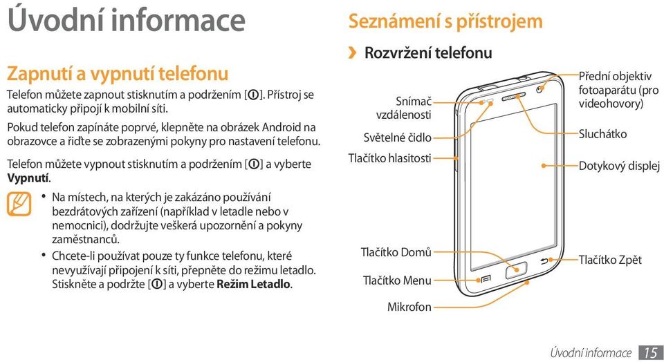 Na místech, na kterých je zakázáno používání bezdrátových zařízení (například v letadle nebo v nemocnici), dodržujte veškerá upozornění a pokyny zaměstnanců.