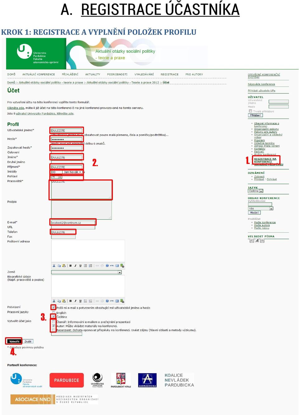 REGISTRACE A