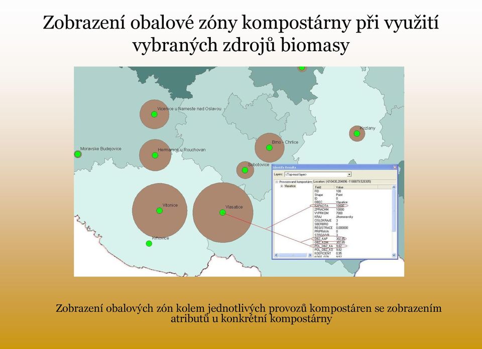 obalových zón kolem jednotlivých provozů