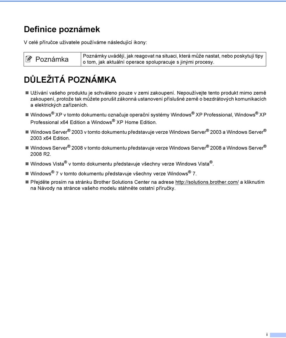 Nepoužívejte tento produkt mimo země zakoupení, protože tak můžete porušit zákonná ustanovení příslušné země o bezdrátových komunikacích a elektrických zařízeních.