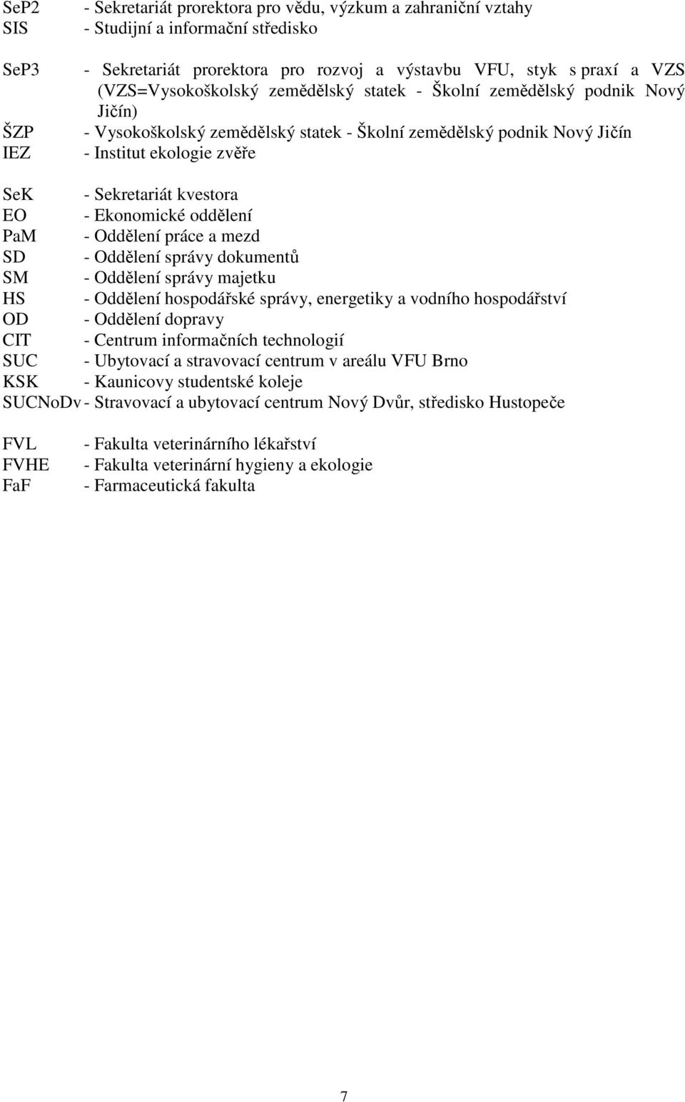 kvestora EO - Ekonomické oddělení PaM - Oddělení práce a mezd SD - Oddělení správy dokumentů SM - Oddělení správy majetku HS - Oddělení hospodářské správy, energetiky a vodního hospodářství OD -