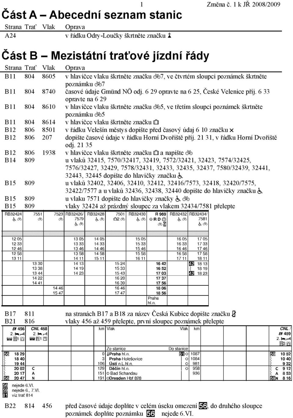 škrtněte poznámku 7 B11 804 8740 časové údaje Gmünd NÖ odj. 6 29 opravte na 6 25, České Velenie příj.