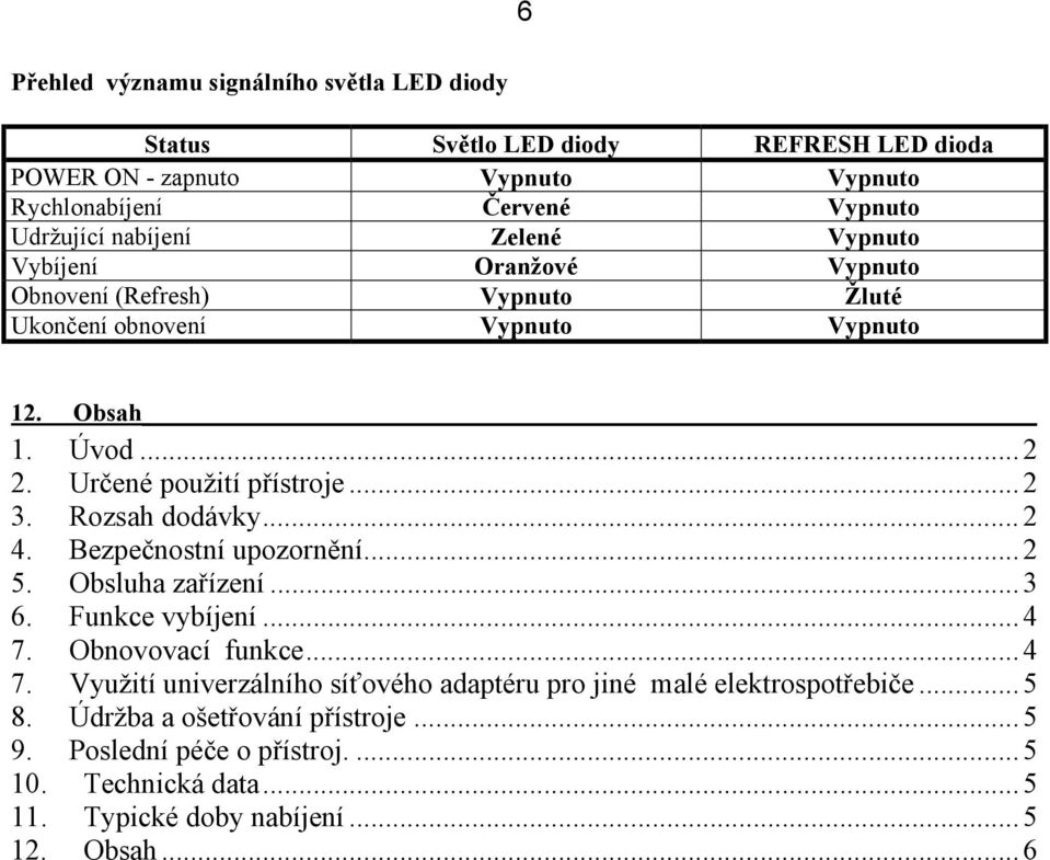 .. 2 3. Rozsah dodávky... 2 4. Bezpečnostní upozornění... 2 5. Obsluha zařízení... 3 6. Funkce vybíjení... 4 7.