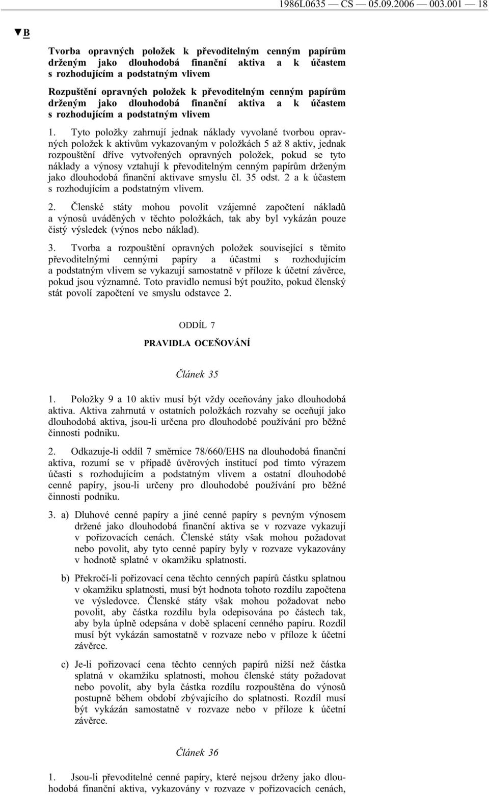 cenným papírům drženým jako dlouhodobá finanční aktiva a k účastem s rozhodujícím a podstatným vlivem 1.