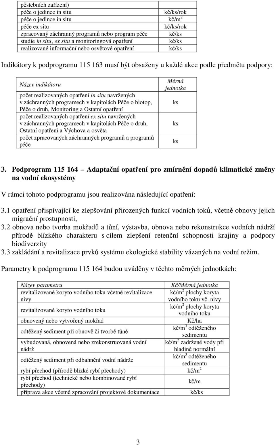 realizovaných opatření in situ navržených v záchranných programech v kapitolách Péče o biotop, Péče o druh, Monitoring a Ostatní opatření počet realizovaných opatření ex situ navržených v záchranných