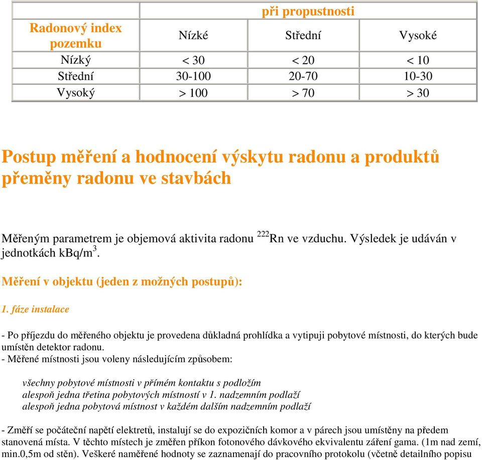 fáze instalace - Po příjezdu do měřeného objektu je provedena důkladná prohlídka a vytipuji pobytové místnosti, do kterých bude umístěn detektor radonu.