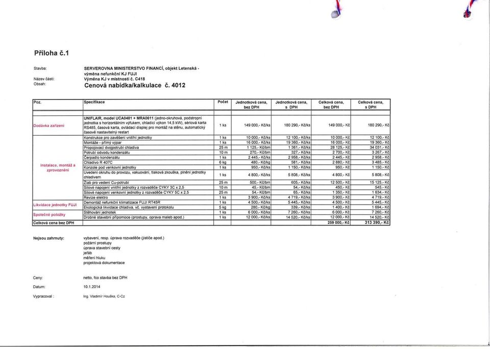 horízontálnim výfukem, chladicí výkon 14,5 kw), sériová karta RS485, časová karta, ovládace displej pro montáž na st ěnu, automatický 1 ks 149 000,- Kčlks 180 290,- Kčlks 149 000,- Kč 180 290,- Kč