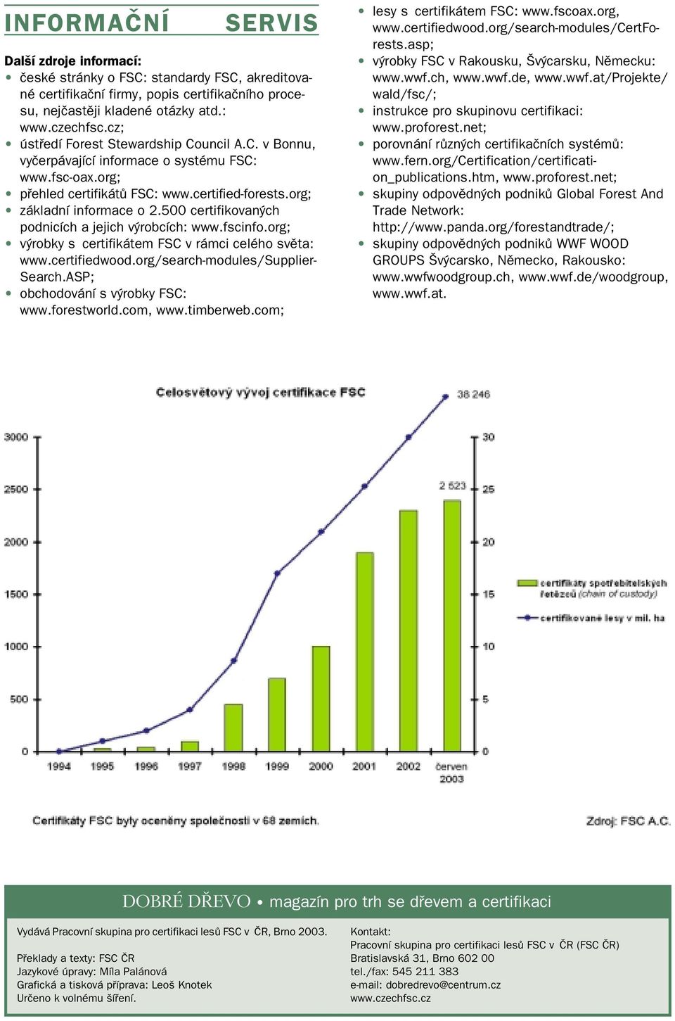 500 certifikovaných podnicích a jejich výrobcích: www.fscinfo.org; výrobky s certifikátem FSC v rámci celého světa: www.certifiedwood.org/search-modules/supplier- Search.