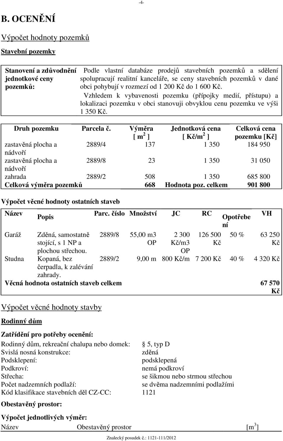 stavebních pozemků v dané obci pohybují v rozmezí od 1 200 Kč do 1 600 Kč.