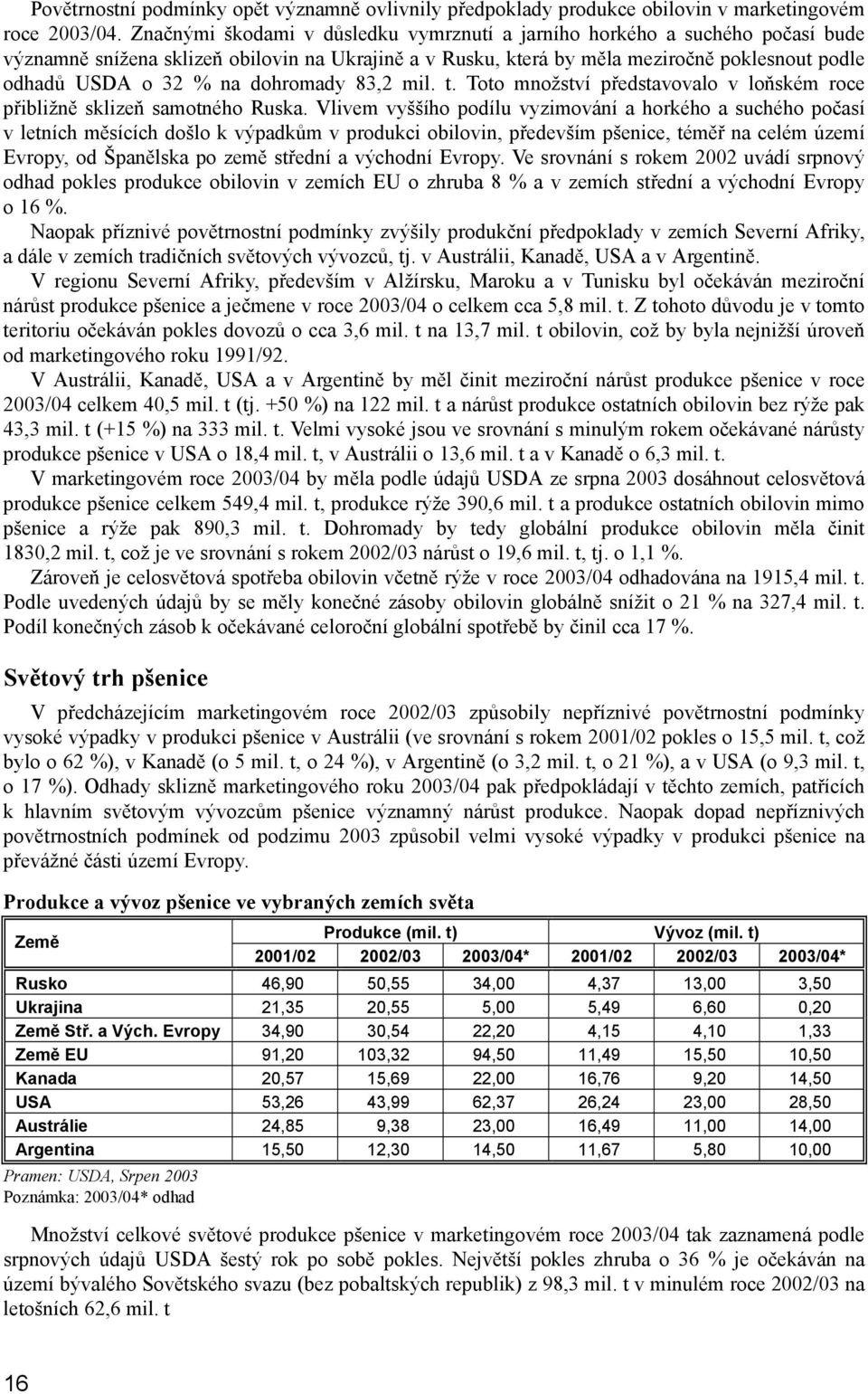 dohromady 83,2 mil. t. Toto množství představovalo v loňském roce přibližně sklizeň samotného Ruska.