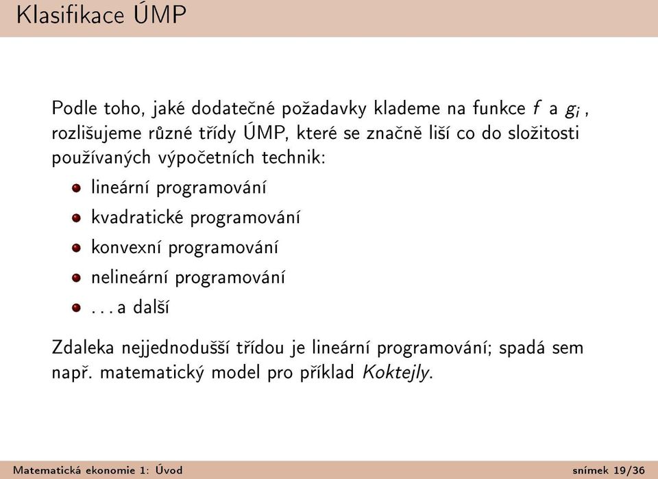 programování konvexní programování nelineární programování.