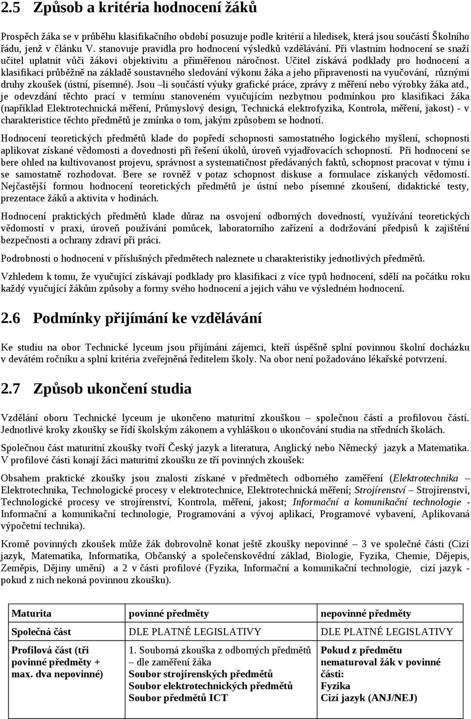 Učitel získává podklady pro hodnocení a klasifikaci průběžně na základě soustavného sledování výkonu žáka a jeho připravenosti na vyučování, různými druhy zkoušek (ústní, písemné).