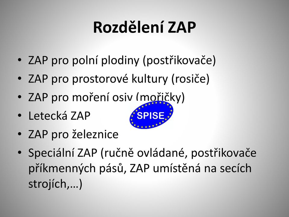 Letecká ZAP ZAP pro železnice Speciální ZAP (ručně ovládané,