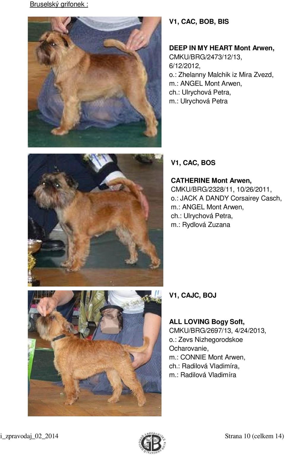 : JACK A DANDY Corsairey Casch, m.: ANGEL Mont Arwen, ch.: Ulrychová Petra, m.