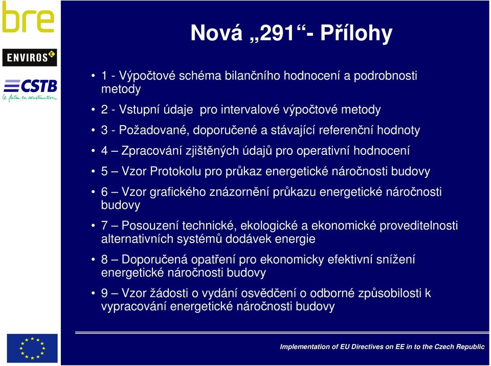 znázornění průkazu energetické náročnosti budovy 7 Posouzení technické, ekologické a ekonomické proveditelnosti alternativních systémů dodávek energie 8 Doporučená