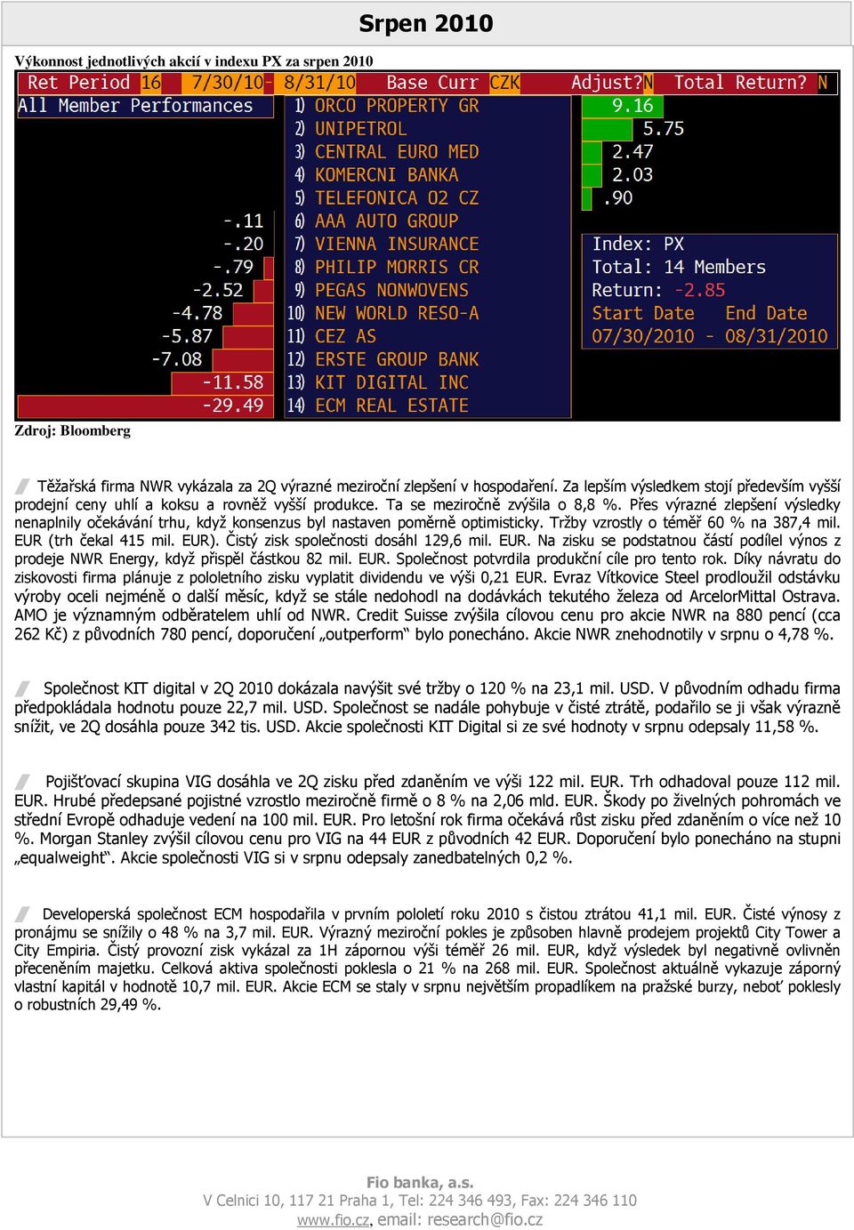 Přes výrazné zlepšení výsledky nenaplnily očekávání trhu, když konsenzus byl nastaven poměrně optimisticky. Tržby vzrostly o téměř 60 % na 387,4 mil. EUR (trh čekal 415 mil. EUR).