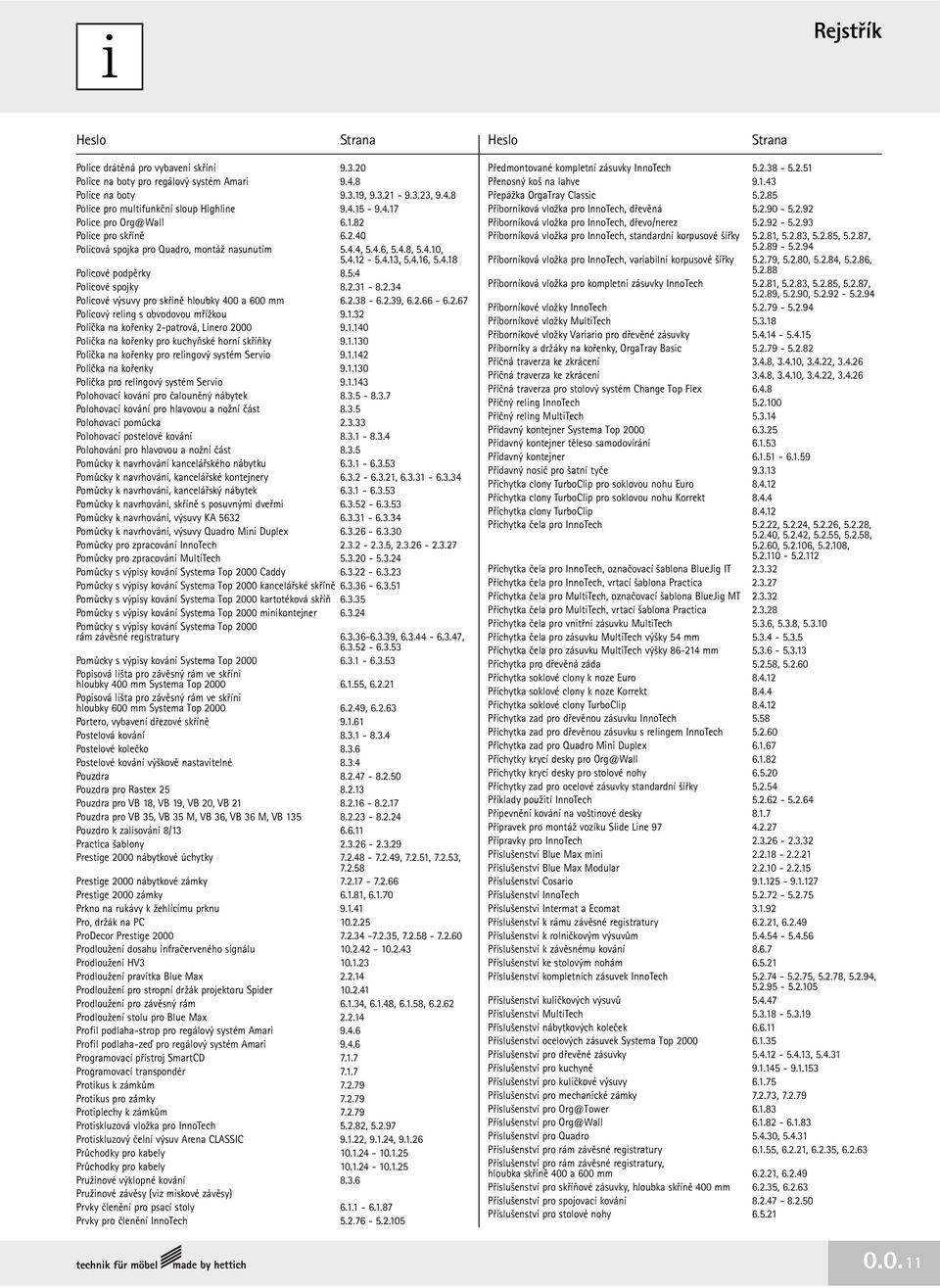 2.38-6.2.39, 6.2.66-6.2.67 Policový reling s obvodovou mřížkou 9.1.32 Polička na kořenky 2-patrová, Linero 2000 9.1.140 Polička na kořenky pro kuchyňské horní skříňky 9.1.130 Polička na kořenky pro relingový systém Servio 9.