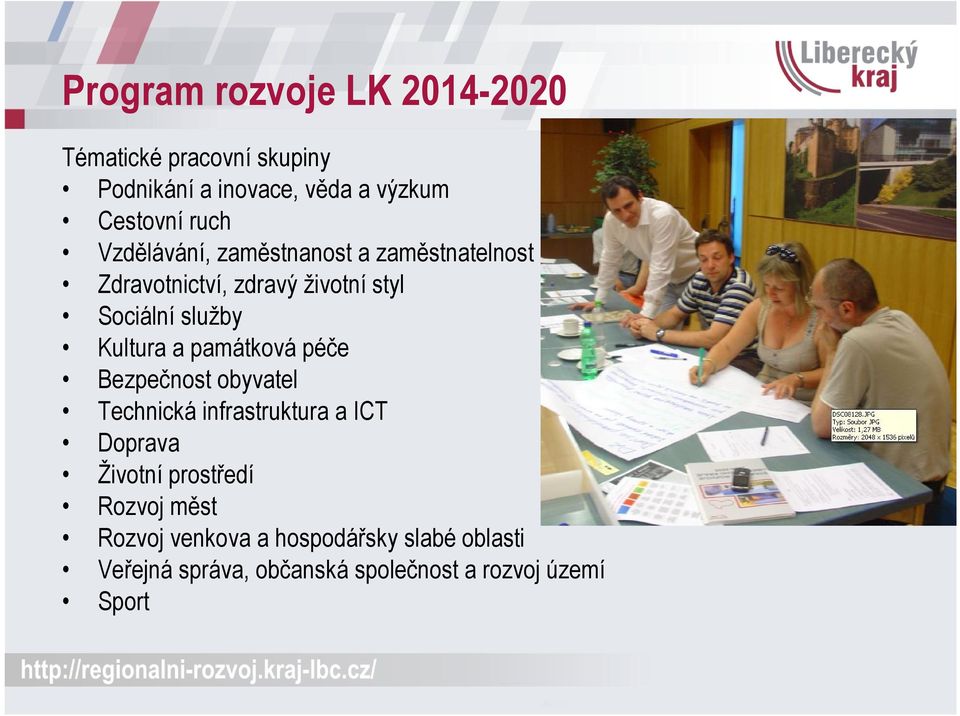 Kultura a památková péče Bezpečnost obyvatel Technická infrastruktura a ICT Doprava Životní prostředí