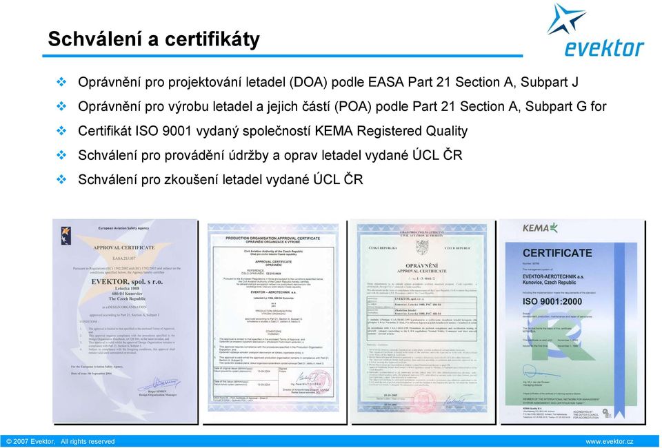 Section A, Subpart G for Certifikát ISO 9001 vydaný společností KEMA Registered Quality