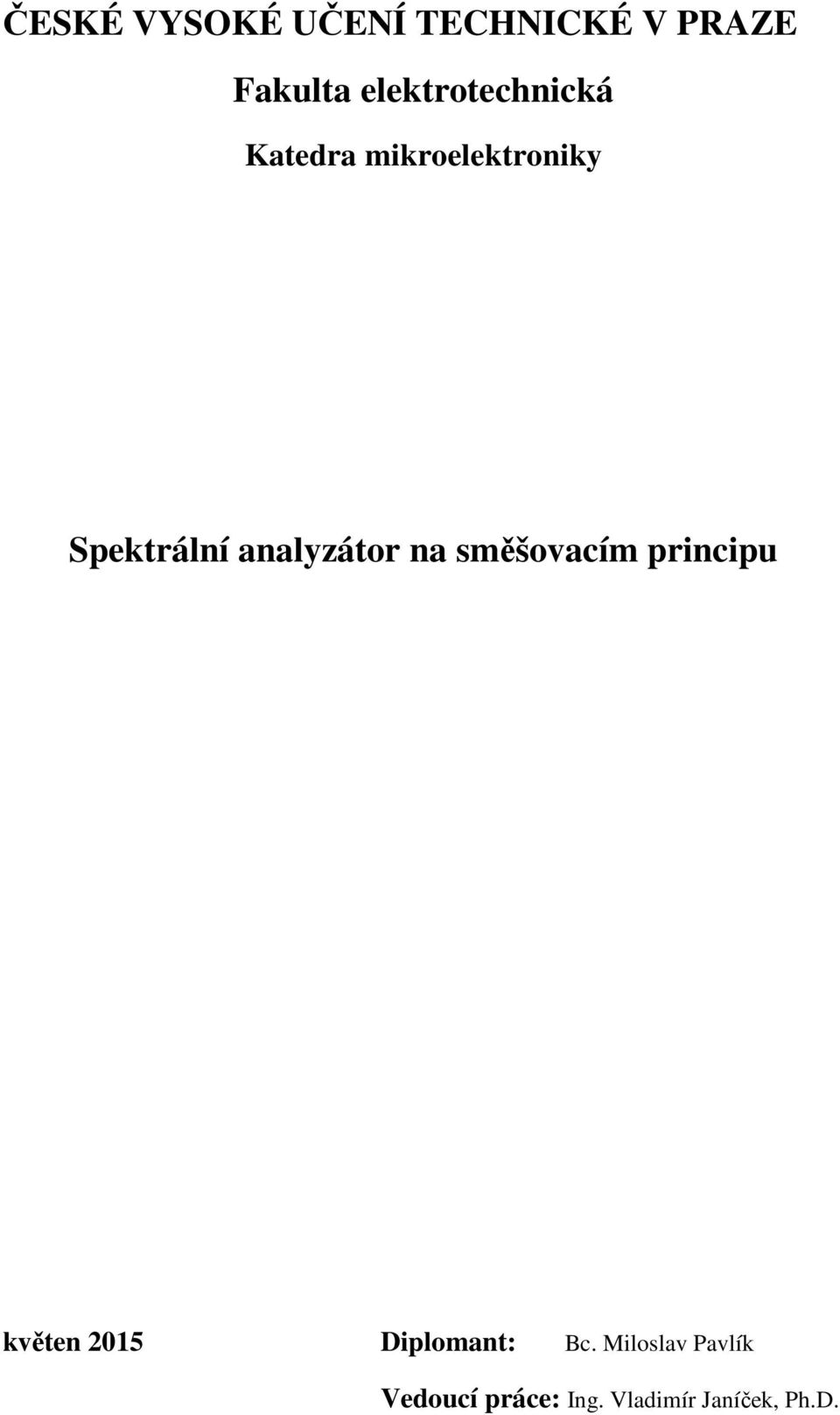 analyzátor na směšovacím principu květen 2015