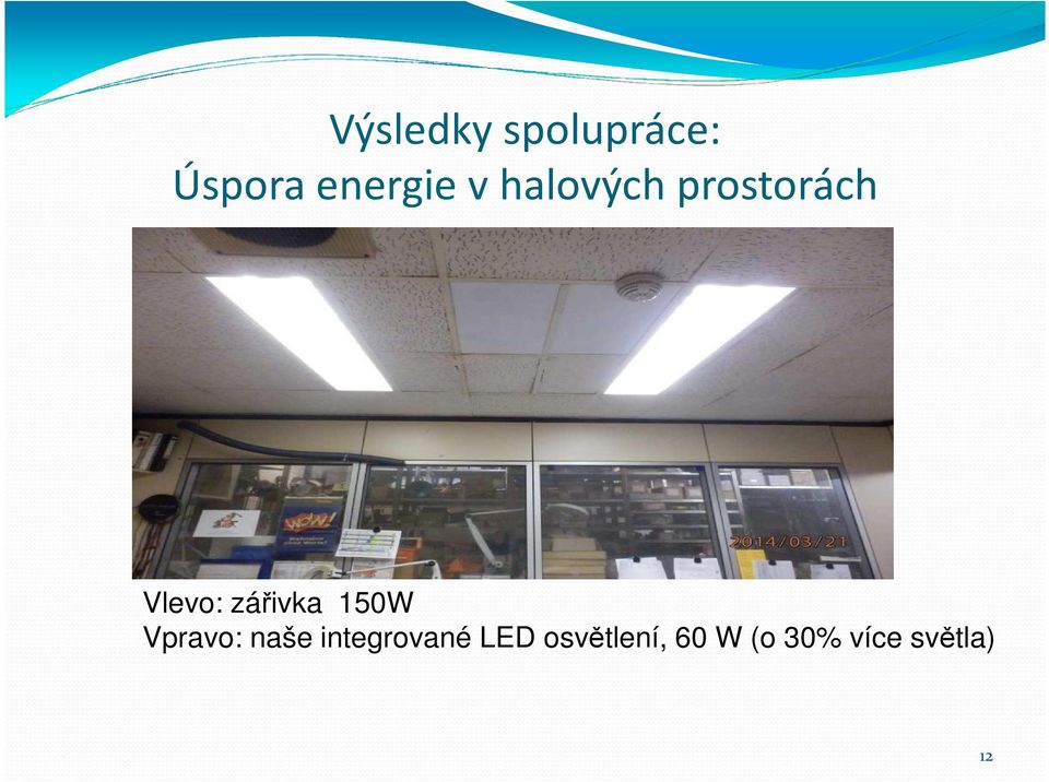 150W Vpravo: naše integrované LED