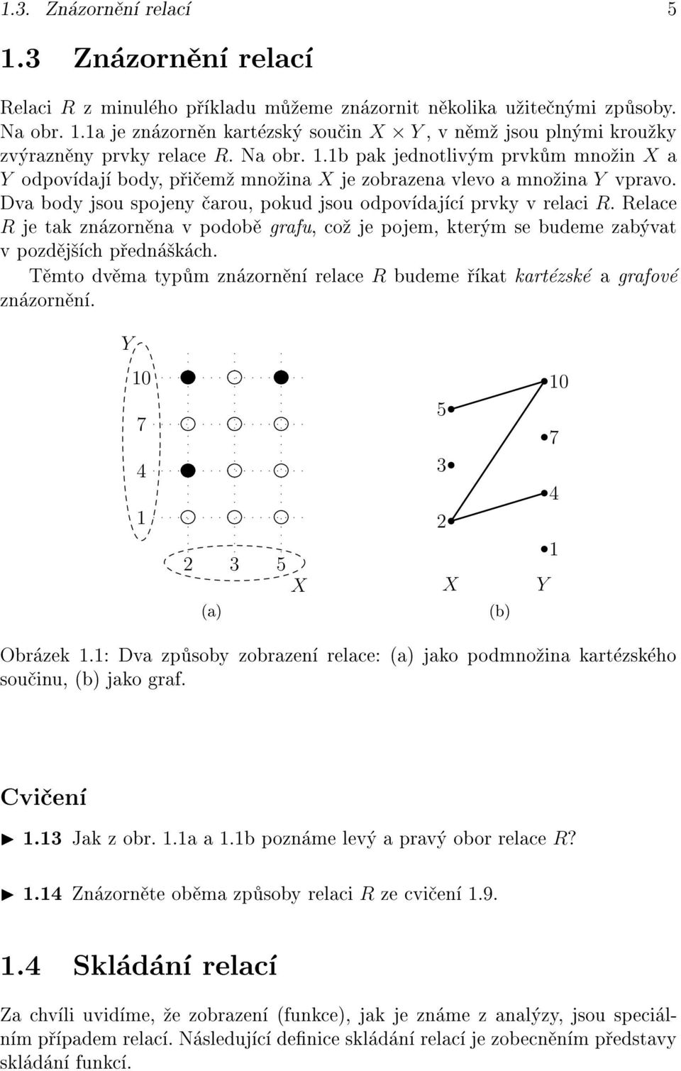 Relace R je tak zn zorn na v podob grafu, co je pojem, kter m se budeme zab vat v pozd j ch p edn k ch. T mto dv ma typ m zn zorn n relace R budeme kat kart zsk a grafov zn zorn n.