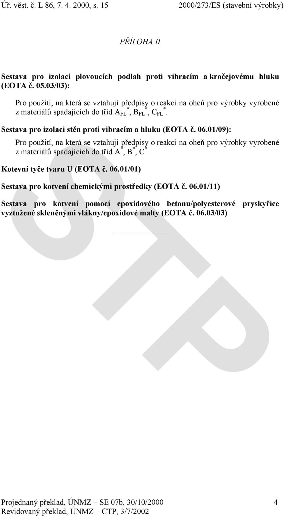 Sestava pro izolaci stěn proti vibracím a hluku (EOTA č. 06.