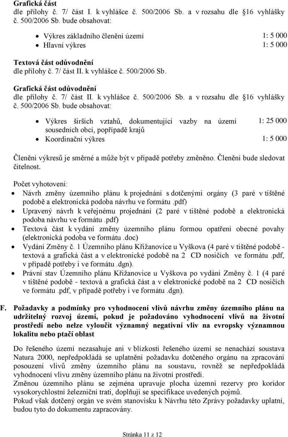 Grafická část odůvodnění dle přílohy č.  a v rozsahu dle 16 vyhlášky č. 500/2006 Sb.