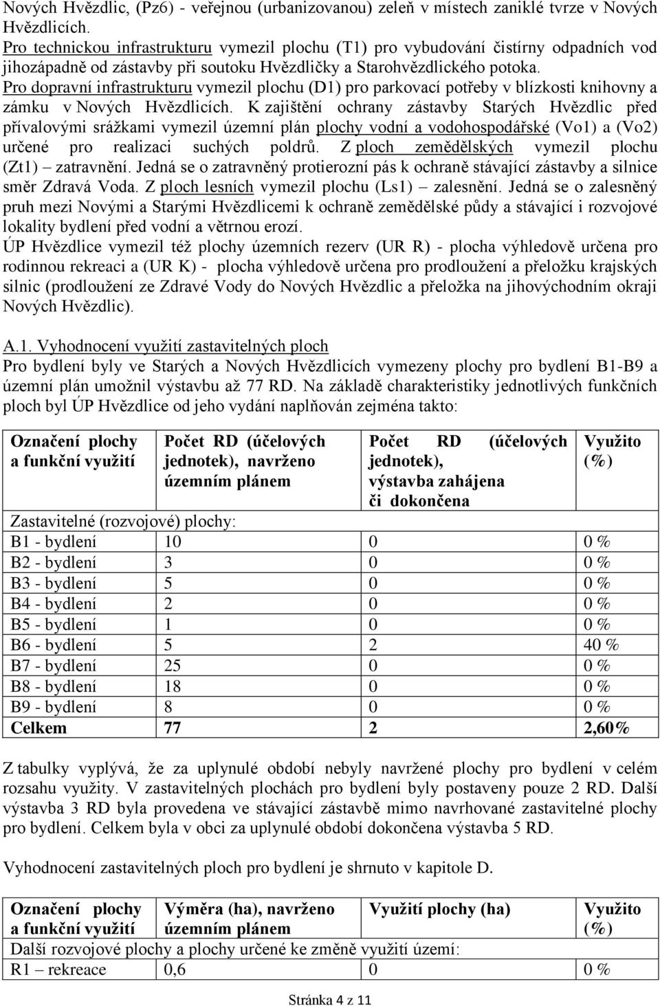 Pro dopravní infrastrukturu vymezil plochu (D1) pro parkovací potřeby v blízkosti knihovny a zámku v Nových Hvězdlicích.