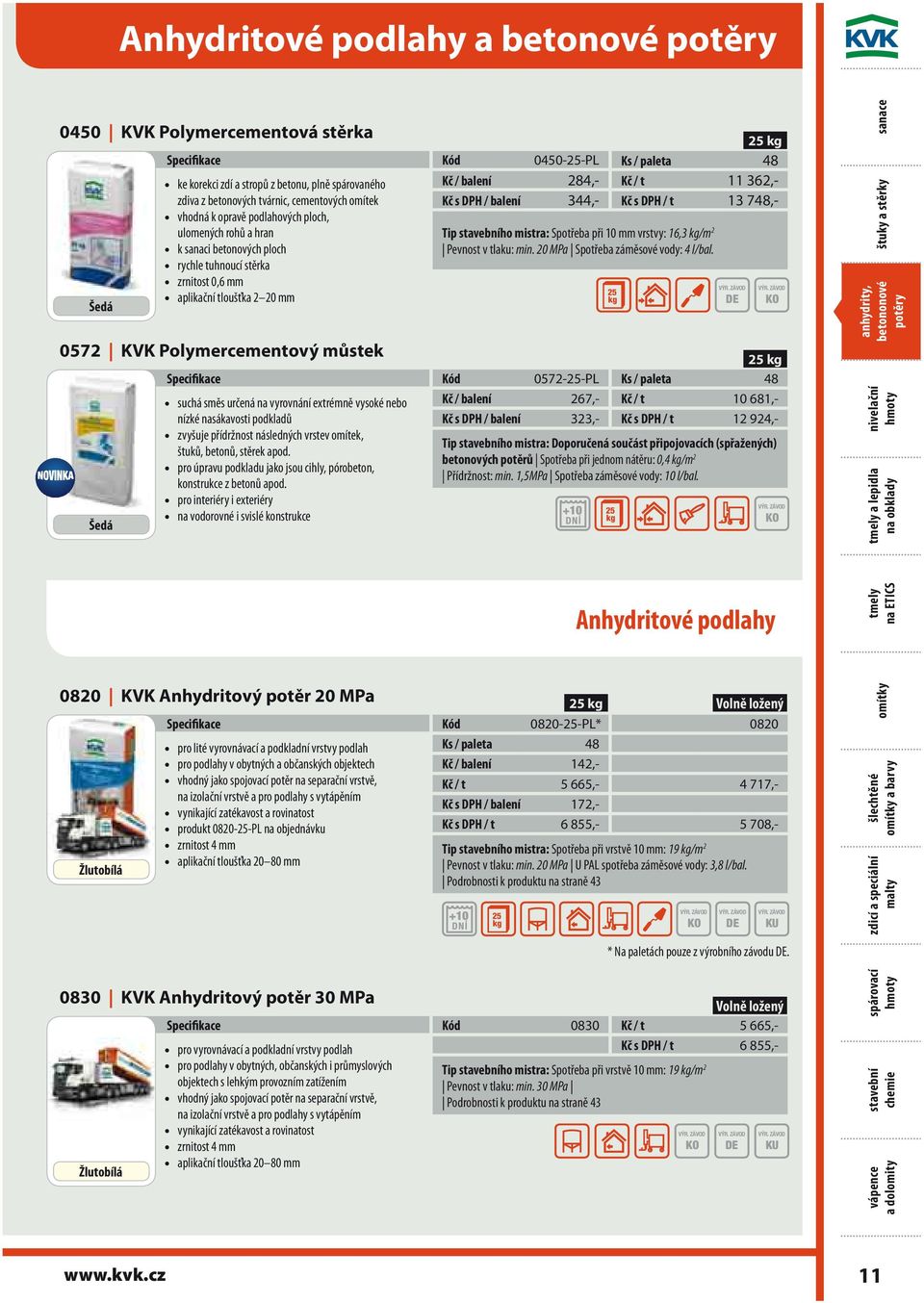 apikační toušťka 2 20 mm Tip ho mistra: Spotřeba při 10 mm vrstvy: 16,3 /m 2 Pevnost v taku: min. 20 MPa Spotřeba záměsové vody: 4 /ba.