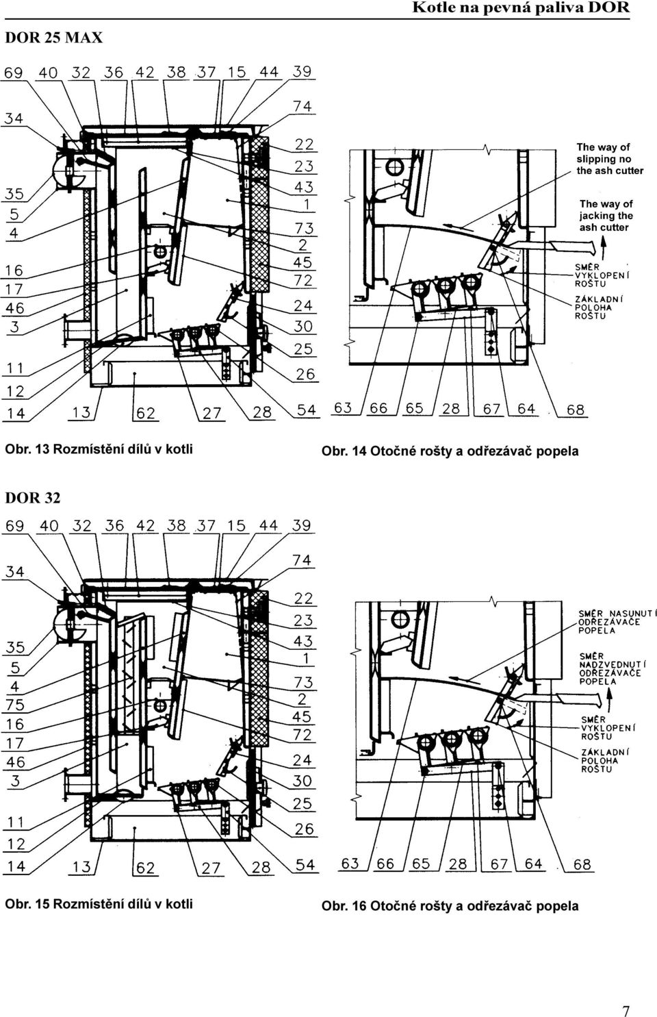 14 Otoèné rošty a odøezávaè popela DOR